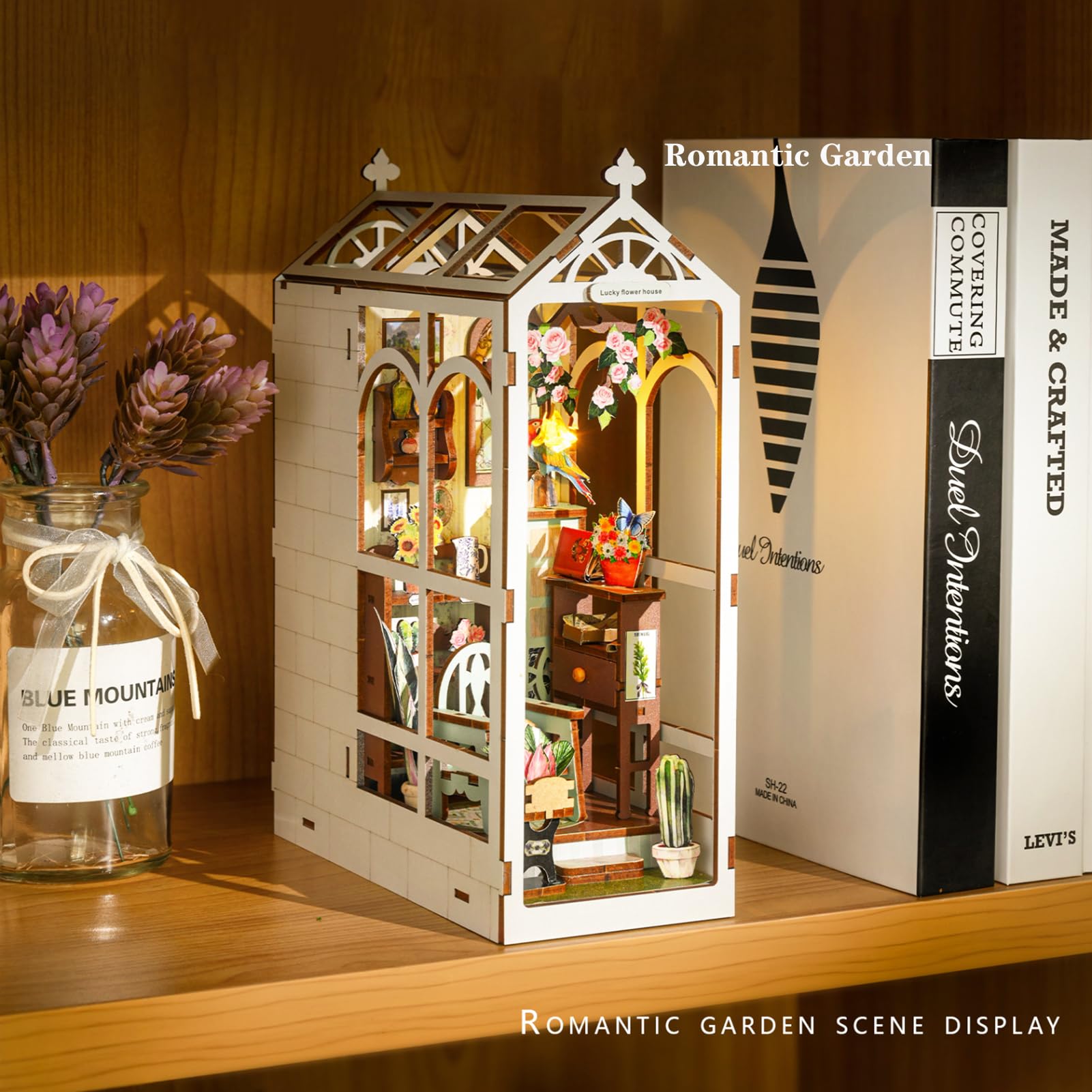 Kit De Maison De Poupée Miniature en Bois Meubles Faits à La Main Maison en Kit