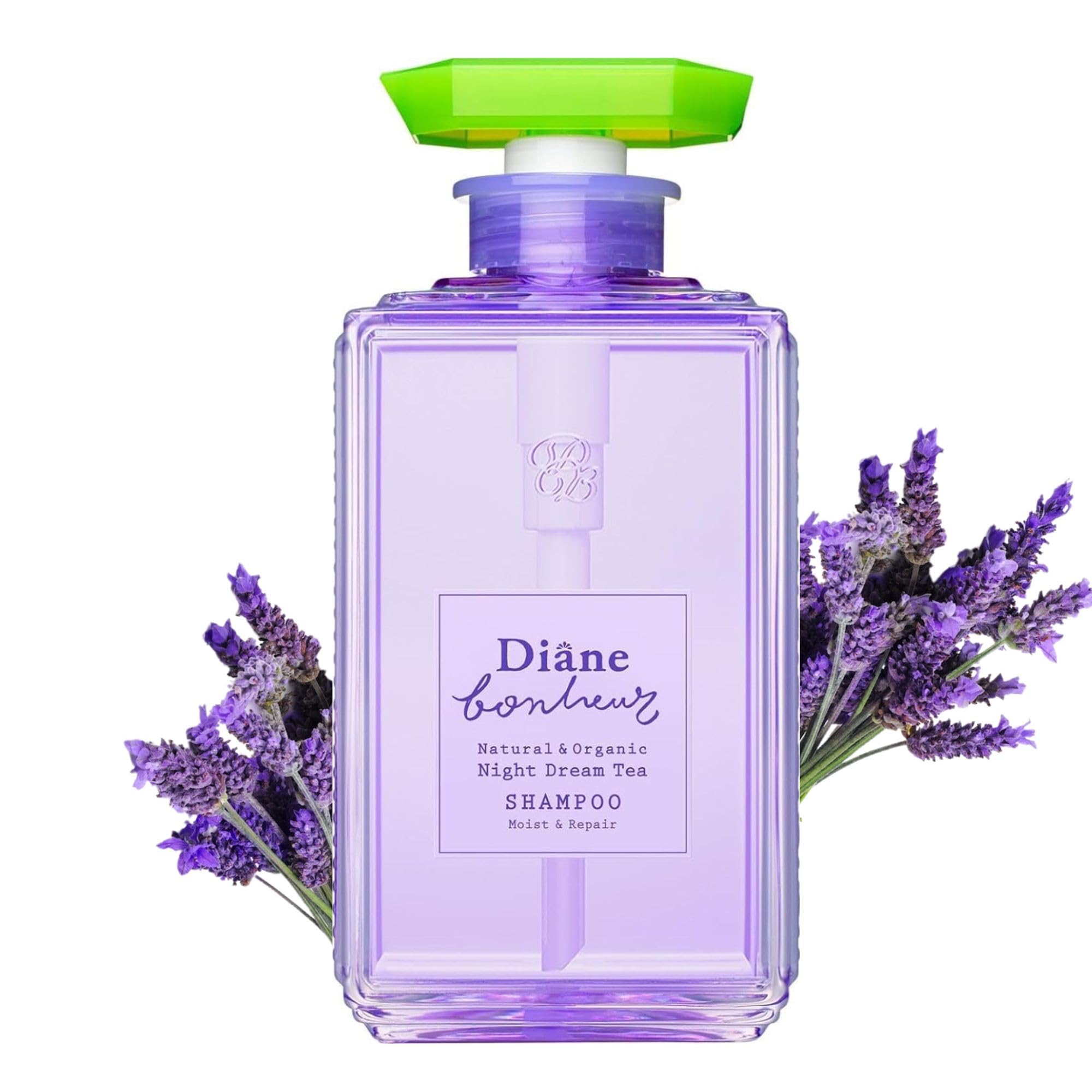 Moist Diane Natural & Hydrating Hair Shampoo with Pump for Women & Men, 100% Organic & Moisturizing Shampoo for Dry Damaged Hair, Japanese Keratin