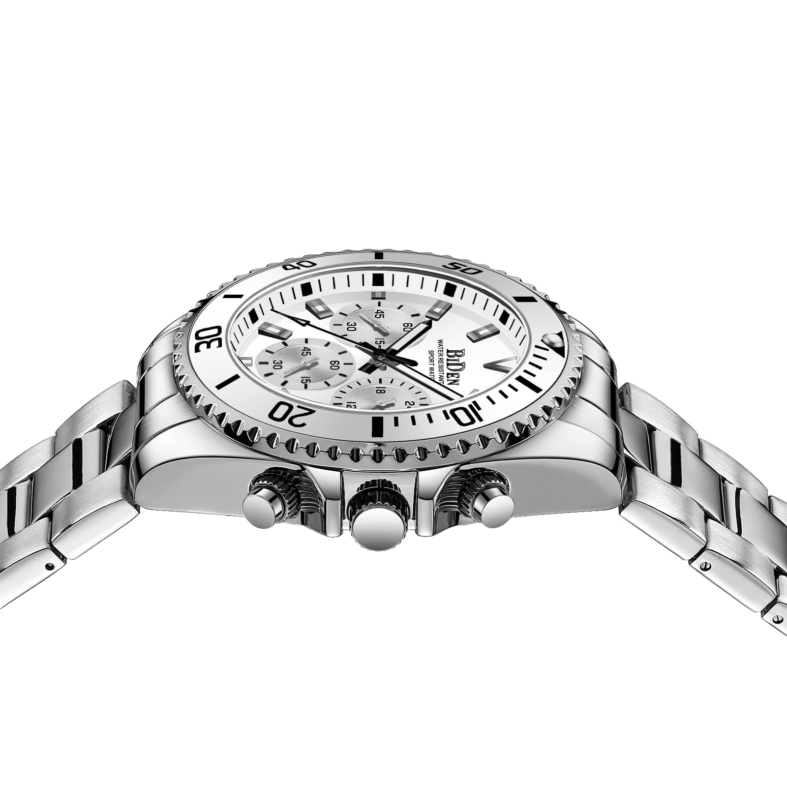 BIDEN Orologio Analogico al Quarzo Uomo con Cinturino in Acciaio Inossidabile BIDEN-0163