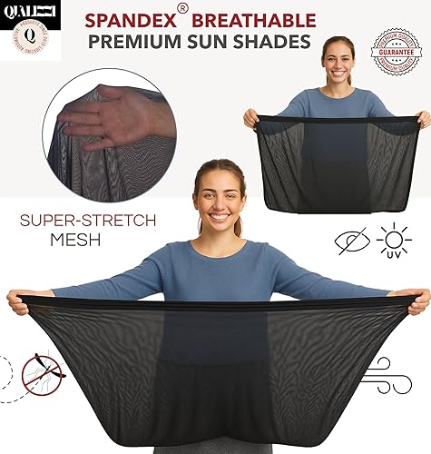 Miniatura 6 de Parasoles para automóvil Lpara la mayoría de las ventanas de SUV (12 tamaños). Sol, insectos, UV, protección de privacidad y bloqueador de calor.