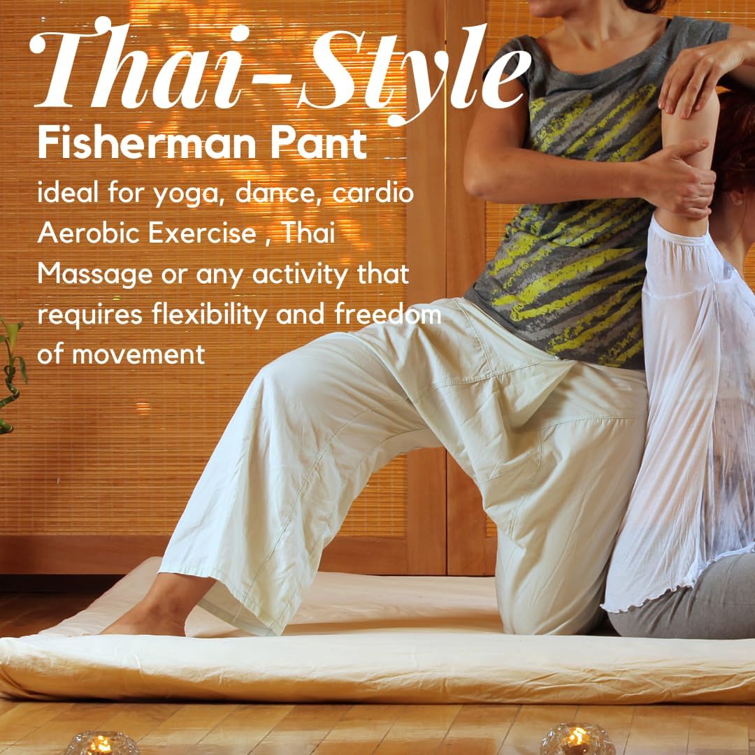 Thai Massage Pants Loose Comfort Movement Pants Ideal for Yoga Dance Cardio Thailand Fisherman Trousers One Size Fits Most - Image 9