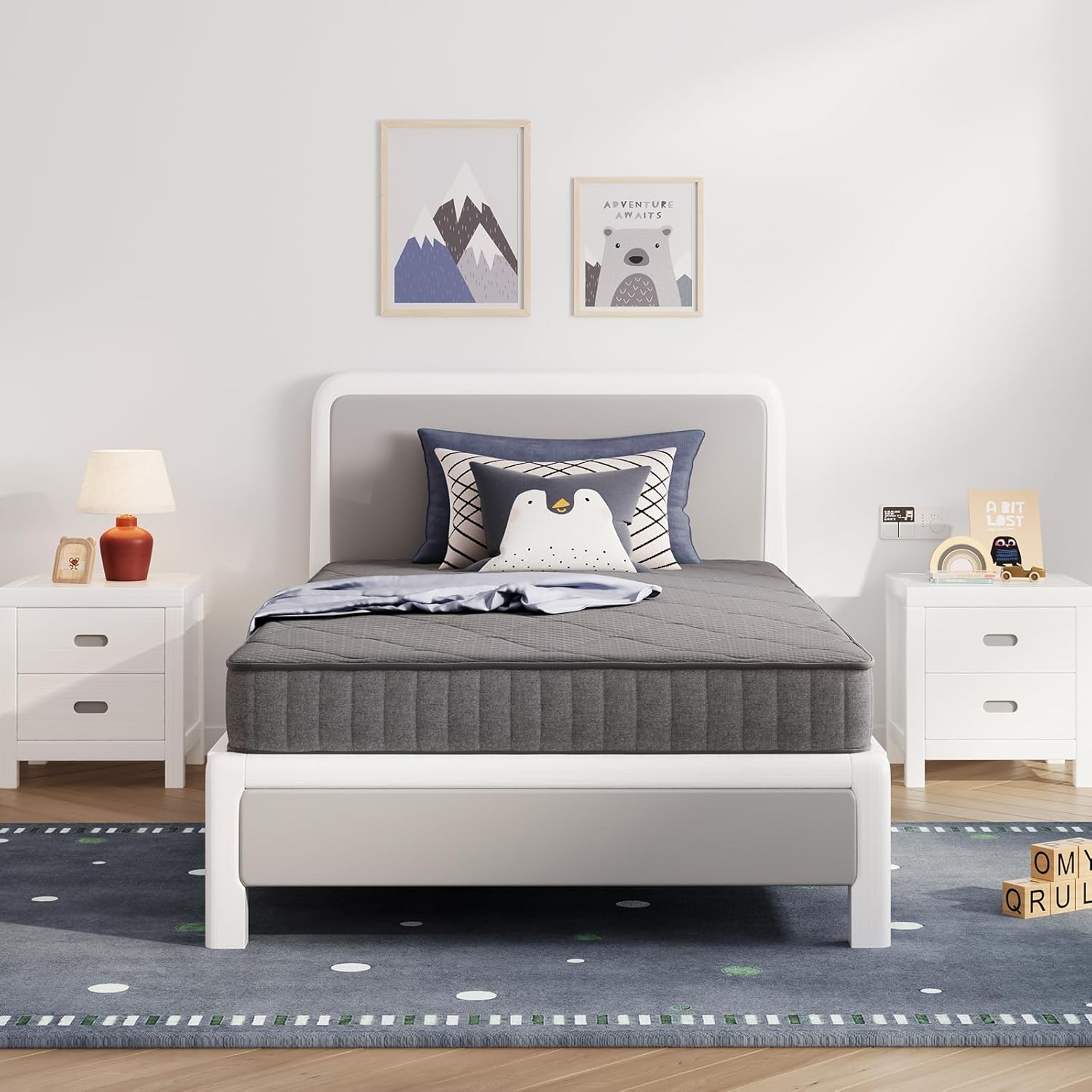 Avenco Twin Mattress, 6 Inch Twin Size Mattress in a Box for Kids, Medium Firm Hybrid Mattresses with Bonnell Spring and Gel Memory Foam for Cool Night Sleep & Pressure Relief, CertiPUR-US Certified Twin 6 Inch