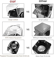 Vista 8 de Nostalgia - Máquina eléctrica para hacer palomitas de maíz de aire caliente, 1200 W, 16 tazas, 3 minutos hechos, totalmente automática, saludable
