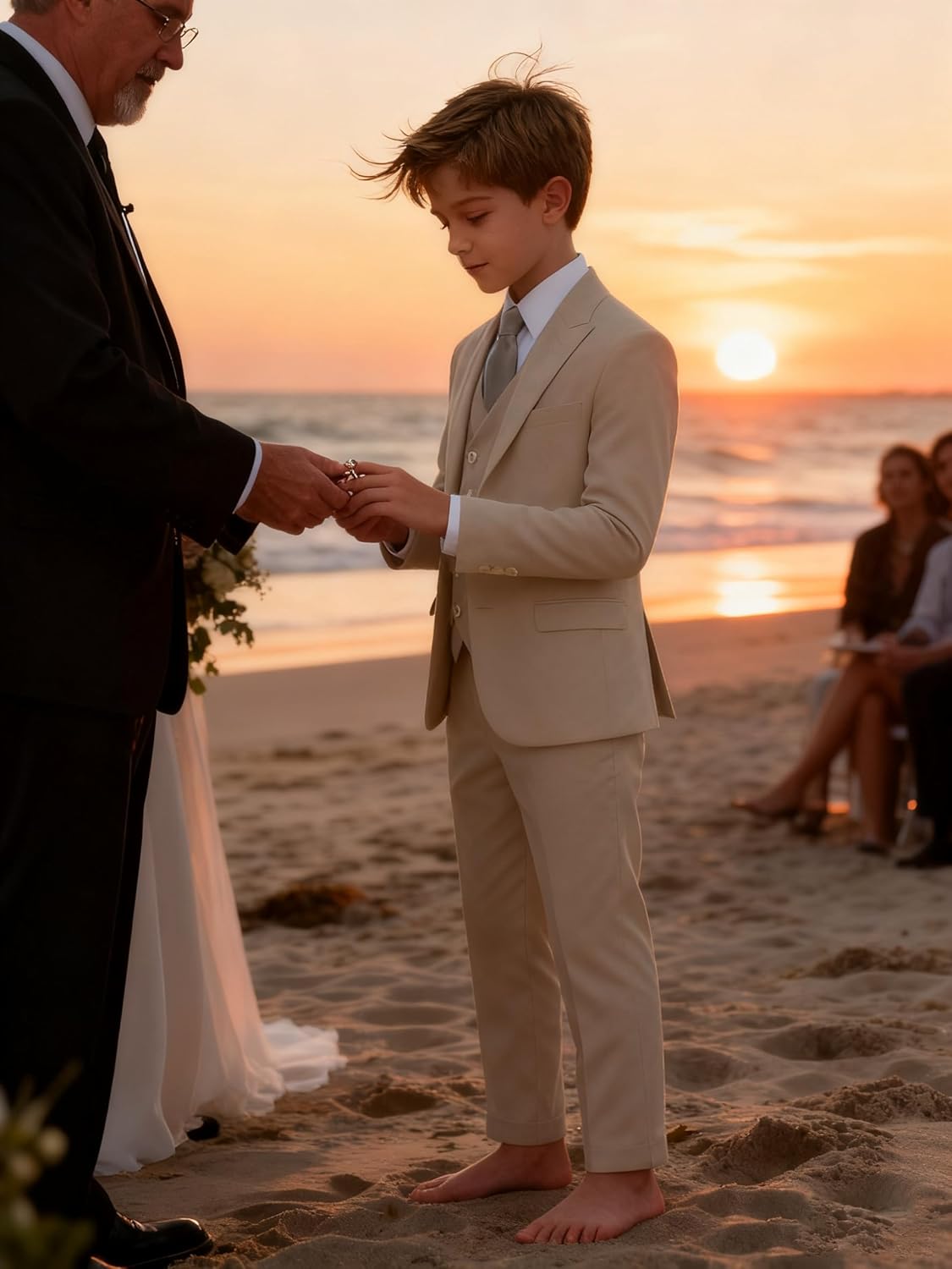 Boys Double Breasted Suit for Kids Tuxedo Boy Formal Suits 5 Pieces Wedding Guest Outfit Prom Dress Clothes - Image 6