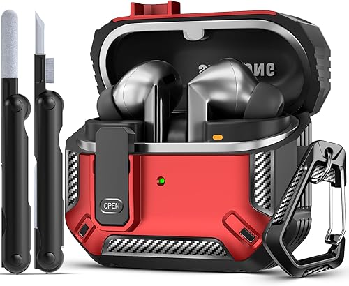 Lock Fit diseñado para Samsung Galaxy Buds3 FE (2025) Buds3 Pro (2024) Buds 3 Case (2024), con kit de limpieza, diseño de protección de fibra de