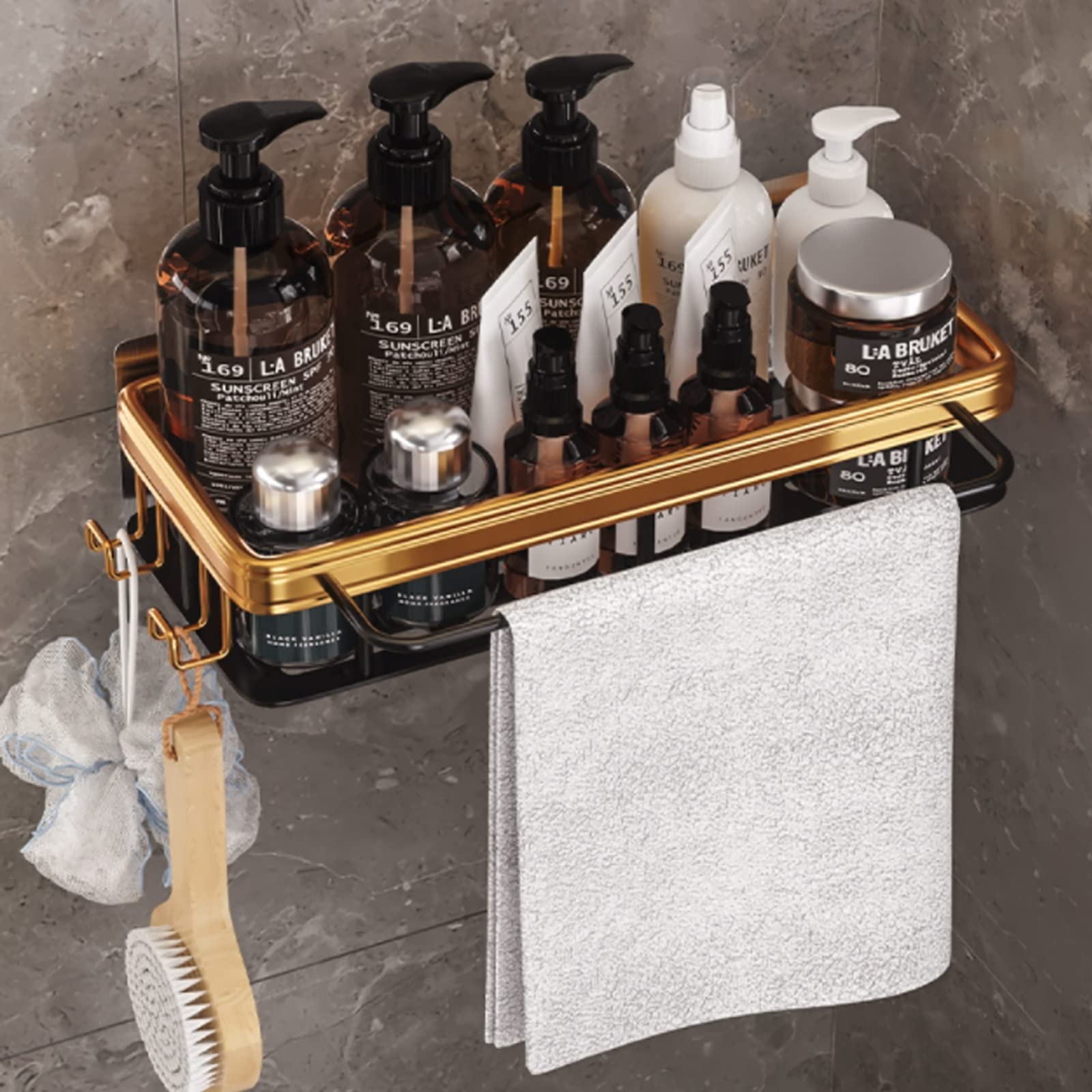 Étagère de toilette salle de bain or meuble de rangement WC au-dessus des toilettes