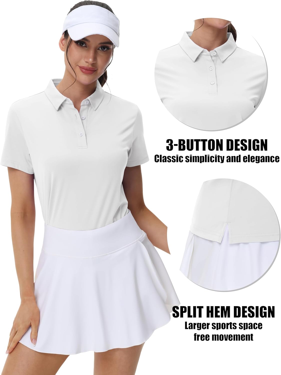 MAGCOMSEN Women's Polos Golf Shirts Short Sleeve UPF 50+ Collared Shirt Quick Dry Tennis Work Athletic Tops - Image 5