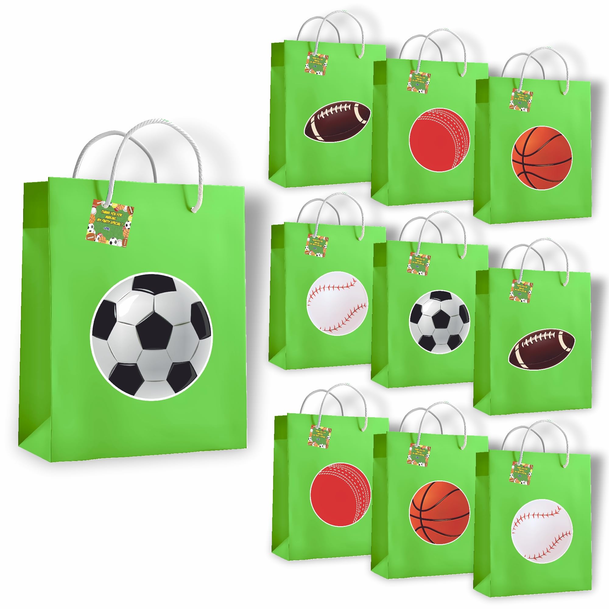 Untumble Sacchetti regalo a tema palla | Perfetti per decorazioni di compleanno a tema palla per ragazzi e ragazze | Confezione da 10