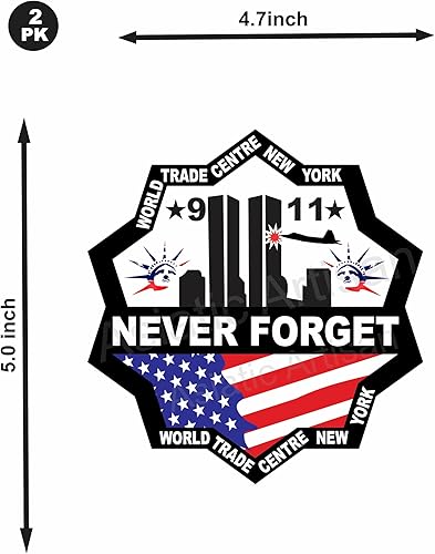 Miniatura 2 de Asiatic Artisan - Vinilo conmemorativo 911 V2 Never Forget 9 11, calcomanía de vinilo conmemorativo para coches, camiones, camionetas, paredes,