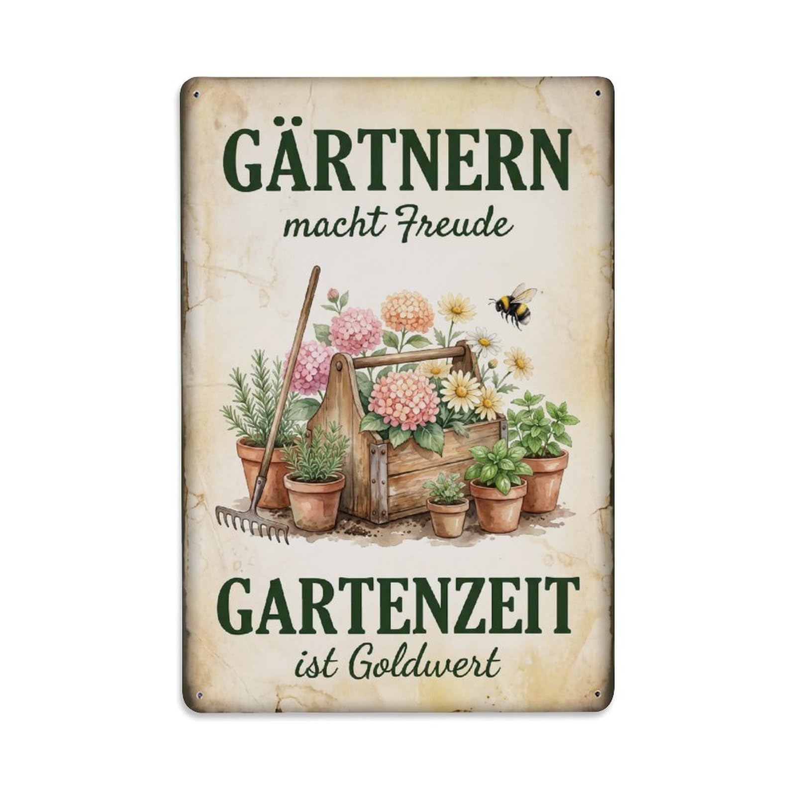 Vintage Funny Garden Makes Joy Rustic Gate Pruning Metal Tin Sign Plaque Wall Decor for Cafe, Club Bar, Office, Garden Metal Poster 8x12Inch