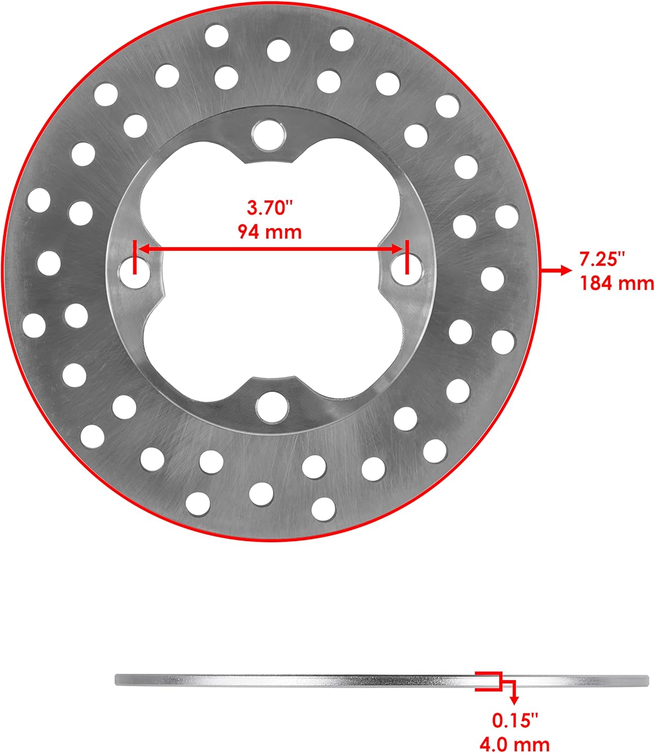 Caltric Front Brake Disc Rotor Caliper Compatible with Honda Rancher 420 TRX420FPE 4x4 ES 2009 2010 2011 2012 2013