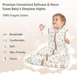 Unnivoll Baby Sleep Sack 6-12 Months 3 Pack 100% Cotton Lightweight 0.5 TOG Wearable Blanket Baby Sleep Bag with 2-Way Zipper for Newborn Infant Beige