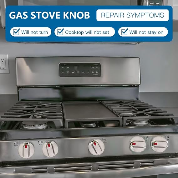 DG64-00472A/B 2Pcs Stove Knobs for Sam-Sung Replaces DG64-00347A/B, DG64-00473A/B, DG68-00101B, DG94-01431A, AP5325363, AP5949480, EAP4241101, PS4241101, PS10058981
