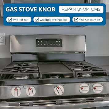 DG64-00472A/B 2Pcs Stove Knobs for Sam-Sung Replaces DG64-00347A/B, DG64-00473A/B, DG68-00101B, DG94-01431A, AP5325363, AP5949480, EAP4241101, PS4241101, PS10058981