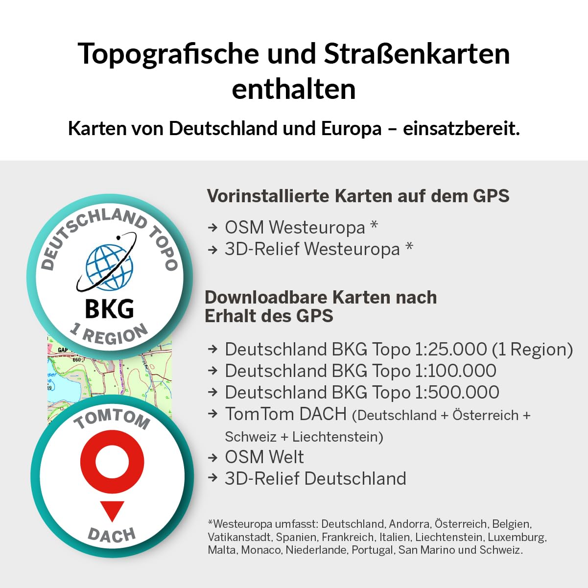 TwoNav ROC (32 GB) + Karte 1 Region Deutchland BKG Topo 1:25000, Outdoor GPS mit 2,7-Zoll-Bildschirm für MTB, Fahrrad, Gravel oder Bikepacking oder Navigation