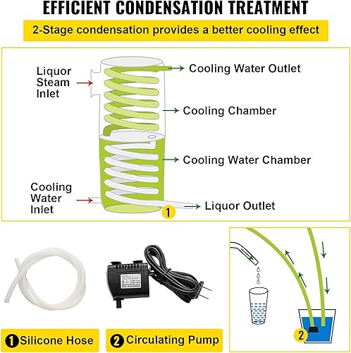 Miniatura 5 de Destilador de alcohol de acero inoxidable 304, kit para el hogar, caldera para hacer vino Moonshine con termómetro, capacidad de 30 litros