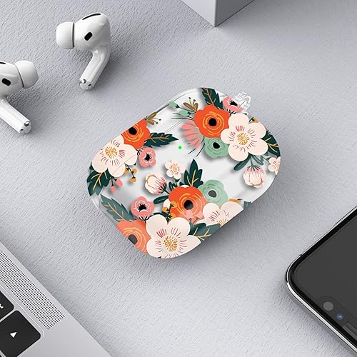 Vista 27 de Maxjoy Funda compatible con AirPods Pro, funda con diseño de vaca clara para mujeres y niñas, bonita funda protectora suave con llavero compatible