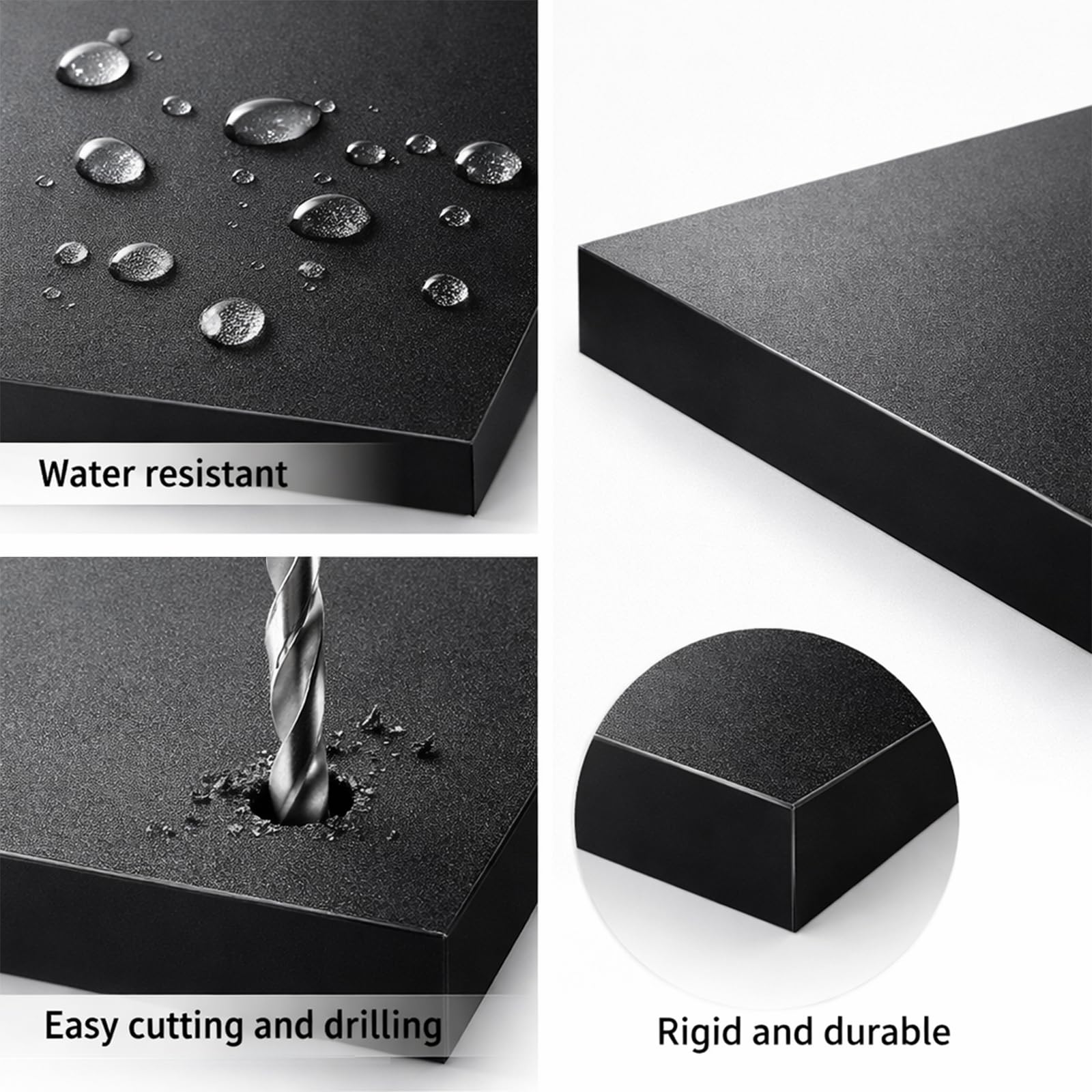 Pannello ABS Plastica Nera 1000 x 1000 mm Resistente Rigida Lastra Styrene Foglio Plastica Opaco per DIY Bricolage Modellismo Montaggio Progetti Officina,1000mm*1000mm*6mm