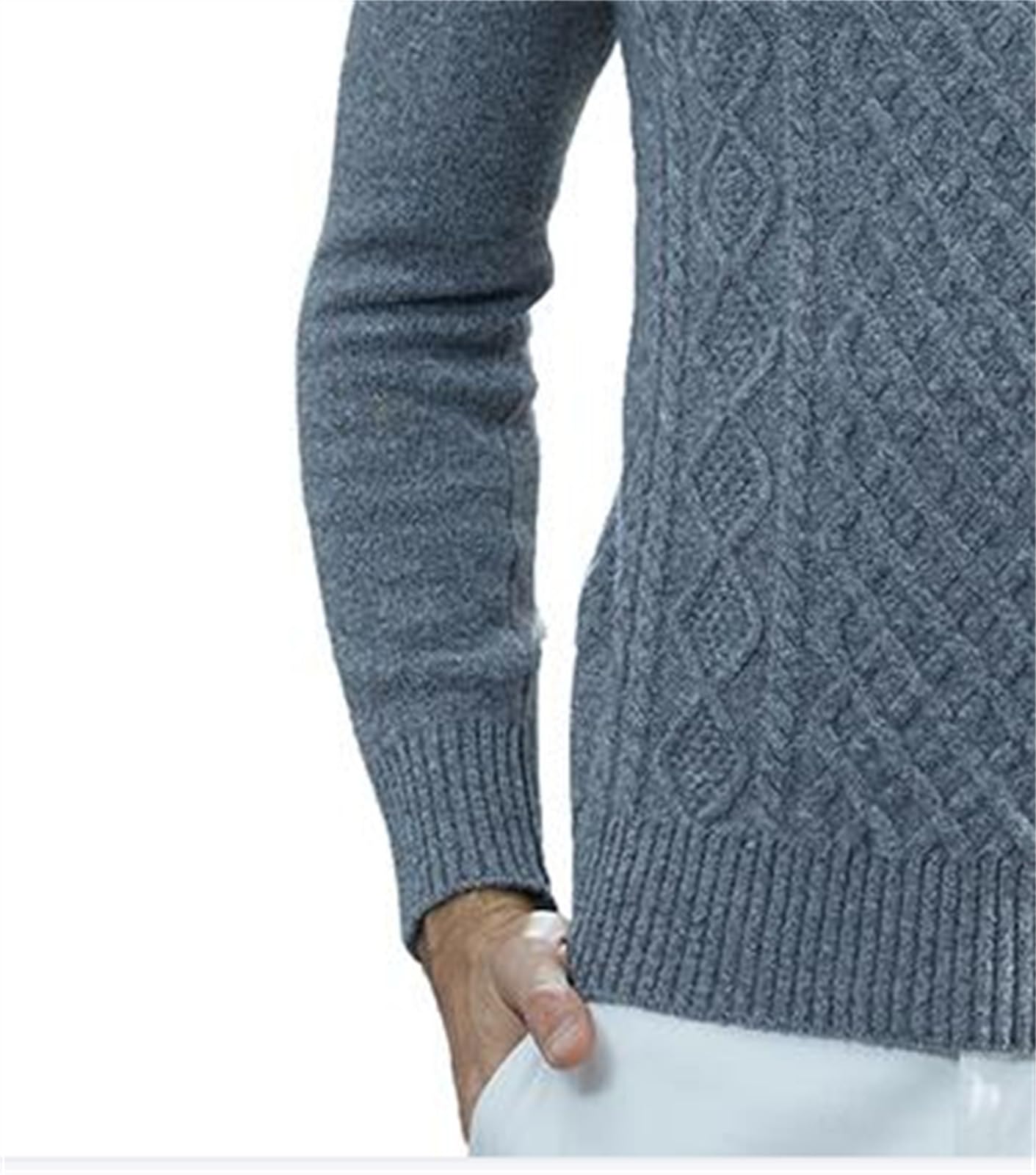 Mnjyihy Maglione in Cashmere Lavorato A Maglia A Collo Alto da Uomo Maglione A Maglia Spessa in Lana Merino da Uomo