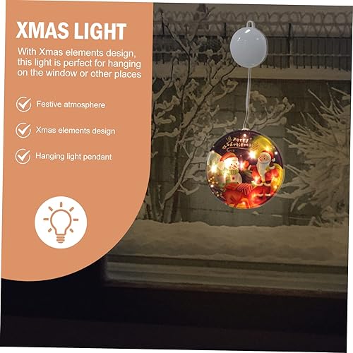 Miniatura 2 de NOLITOY 3 piezas de luces de Navidad Decoración de escaparate de Navidad Muñeco de nieve Luces de cortina Decoración de Papá Noel Luces de ventana