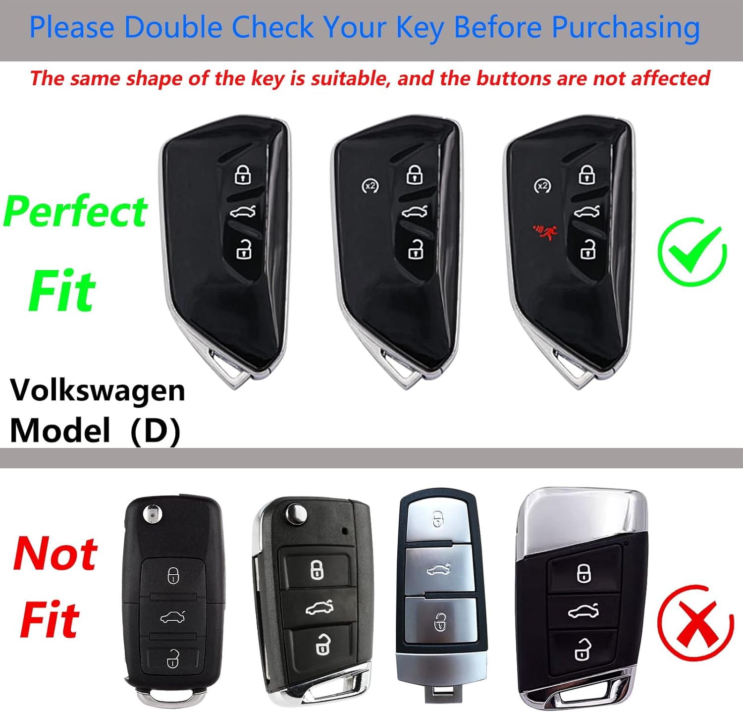 for Volkswagen Key Fob Cover with Keychain,Real Carbon Fiber Zinc Alloy Protection Key Case Compatible with VW ID3 ID4 MK8 Golf GTI Skoda Octavia Enyaq Smart Key shell Accessories