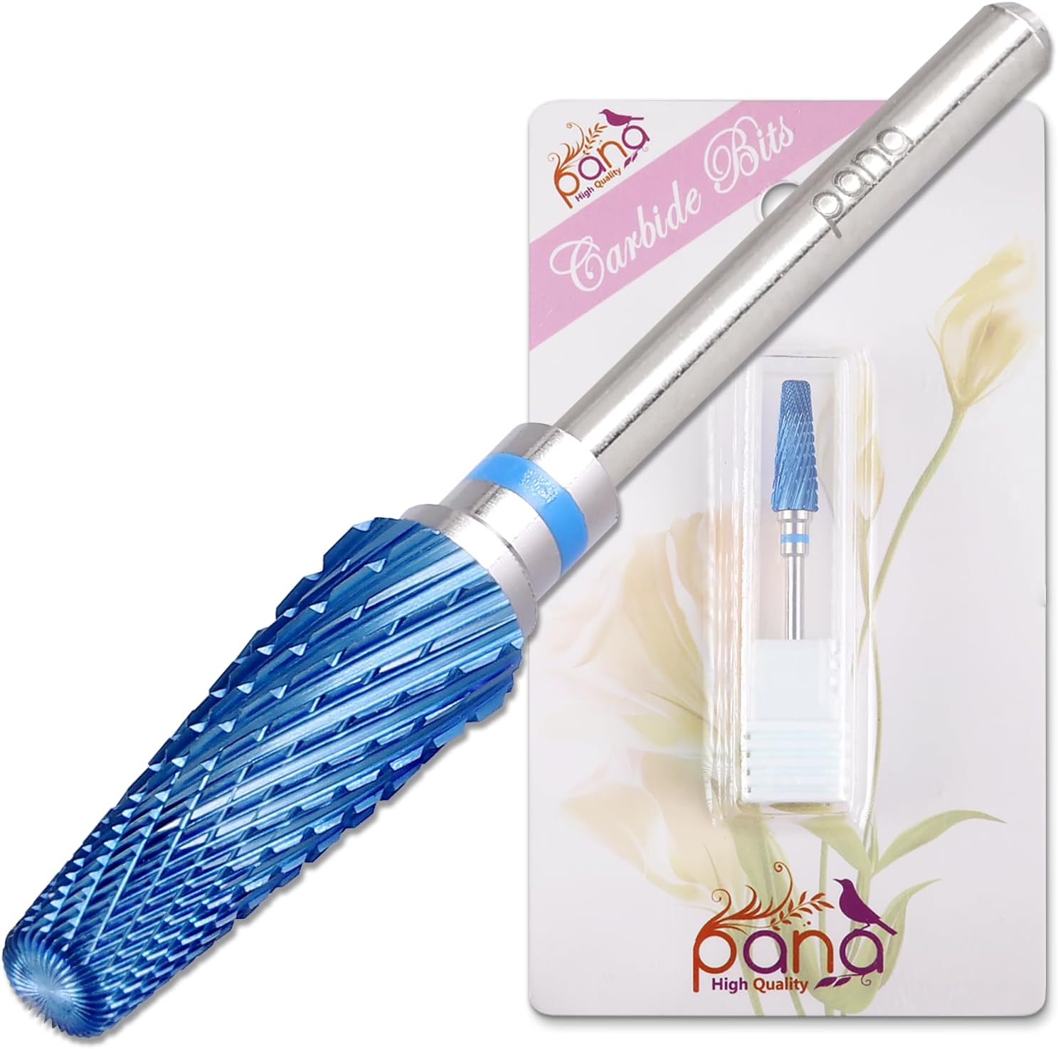 PANA 5-in-1 Pro Upgraded Multi-Function Drill Bit 3/32" Shank Size - (Blue, 2X Coarse to 2X Fine) - Mix Size Tungsten Drill Bit Fast Remove Acrylic Hard Gel Nail for Manicure Pedicure