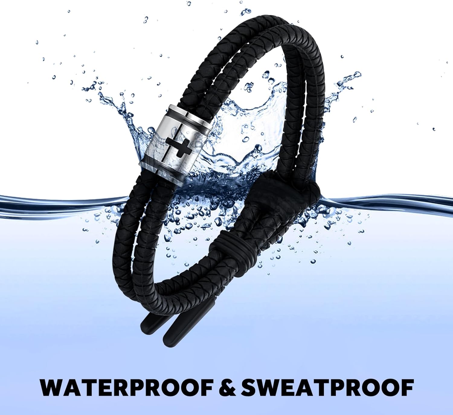 Silicone Cross Rope Bracelets for Men Women, Adjustable Waterproof Men's Rubber Sport Band Bracelet Jewelry Gifts - Image 5