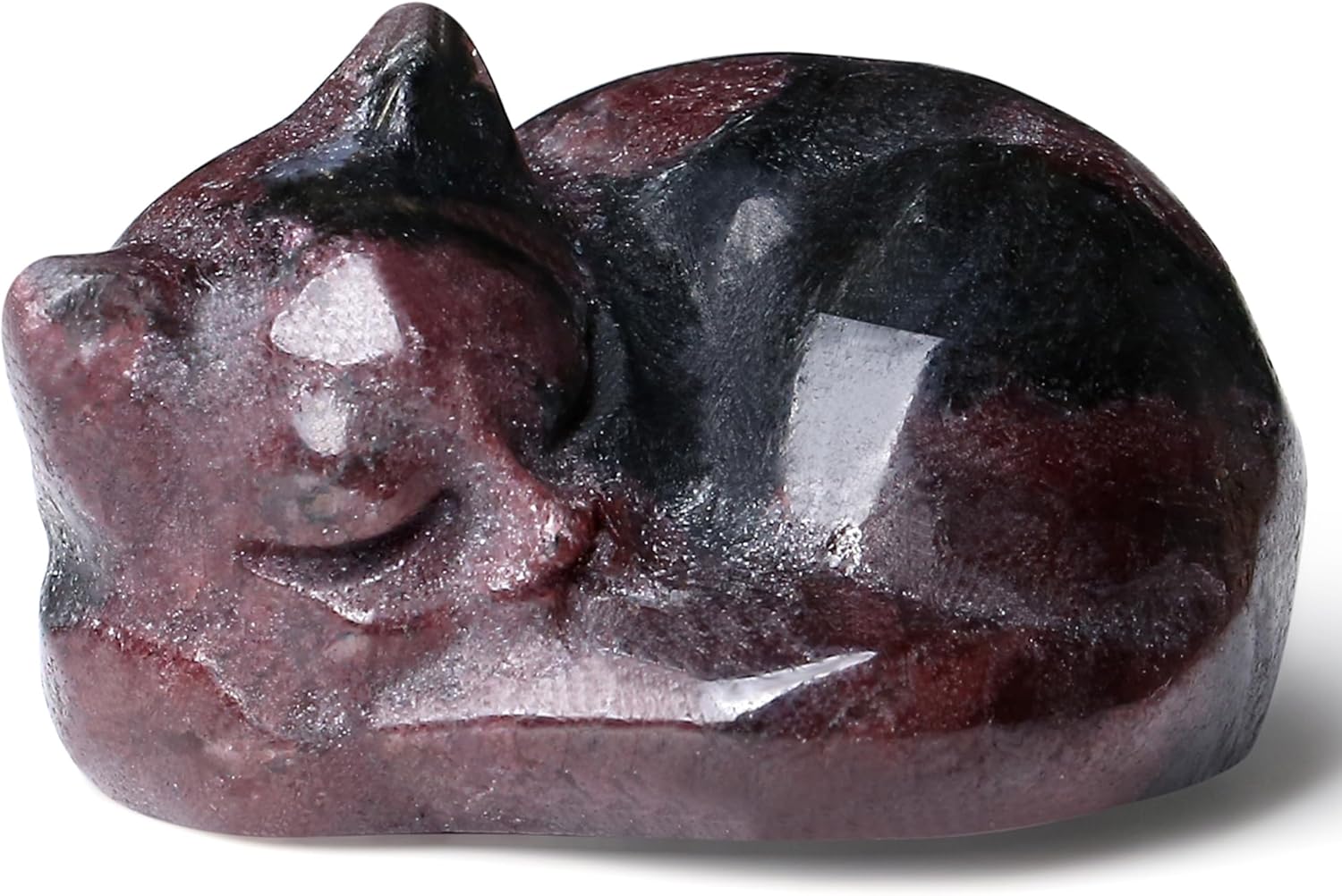 QINJIEJIE Cat Crystals Healing Stones Figure Sleeping Cat Decor