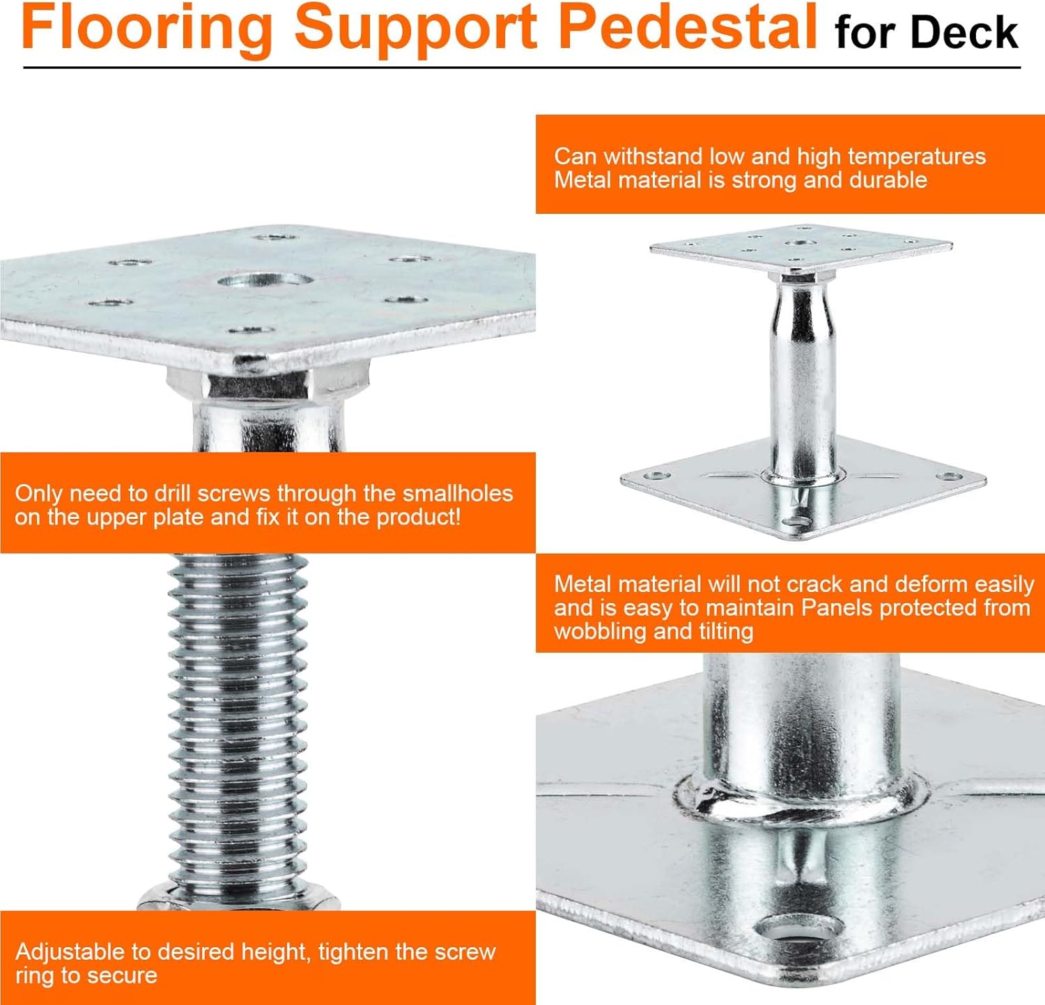 8 Pack Adjustable Support Jack for The Floor,Deck Foundation,Post Floor Joist Jacks,RV Step Stabilizer,Mini Screw Jack- Post 3.5" to 6"