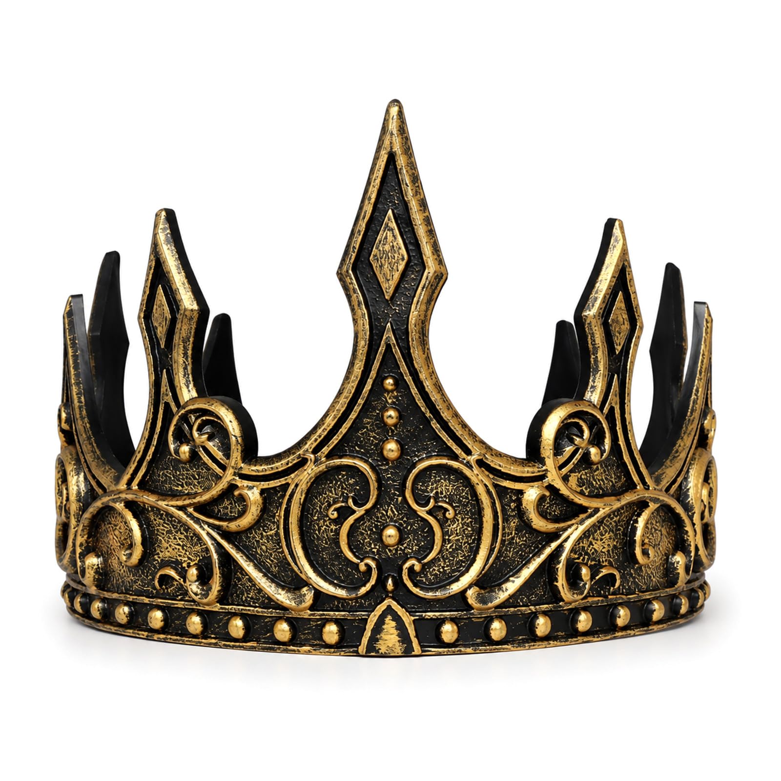 Fibraze King Crown Adjustable Medieval Crowns for Men