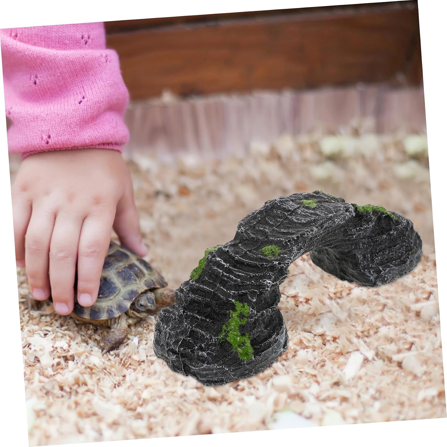 UKCOCO Realistic Turtle Basking Platform Rockery Decoration for Tortoise Habitat Climbing Space for Reptiles Enhances Terrarium Decor for Pet Tanks