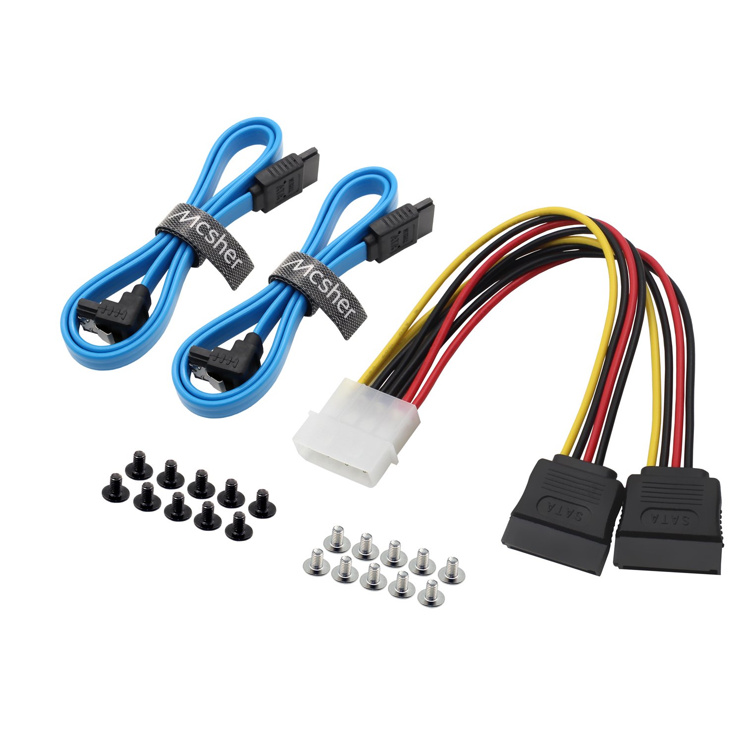 SATA III 6Gbps 20 pulgadas, cable de datos de ángulo recto de 90 grados con pestillo de bloqueo para HDD/SSD, compatible con PC, laptop, escritorio, PS5, paquete de 3, azul