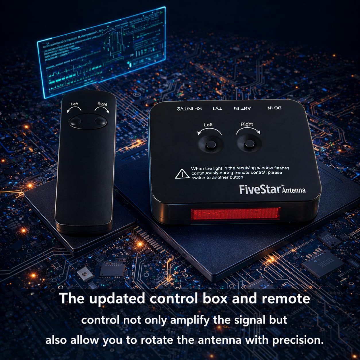 Five Star Antenne TV extérieure améliorée 2026 – Portée de 200 km – Antenne motorisée à rotation précise à 360 ° HDTV – Antenne HDTV amplifiée intelligente NextGen ATSC 3.0 4K 1080p, prend en charge 5