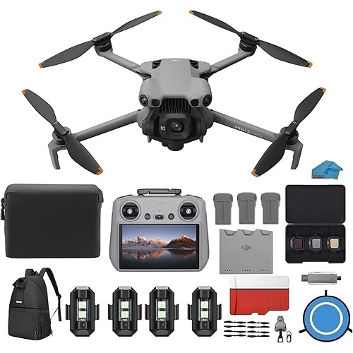 DJI Mini 5 Pro Fly More Combo with DJI RC 2 Controller (with screen), Folding Drone with Camera, 1-Inch CMOS, 4K Drone for Beginners with Omnidirectional Obstacle Sensing, ActiveTrack 360°, 225° Gimbal Rotation, 3 Batteries Bundle