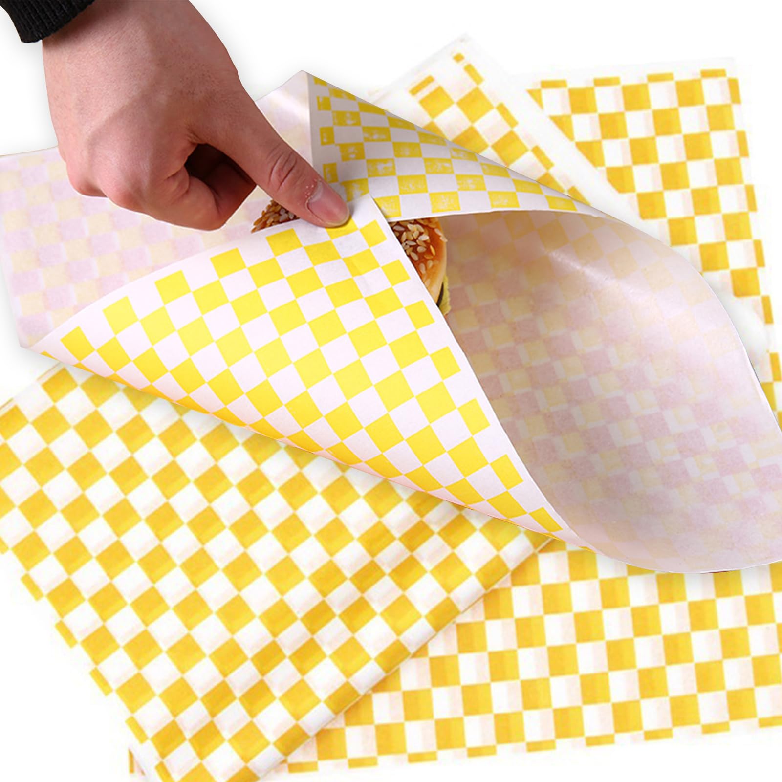 100 Blätter Deli Wachspapier – Umweltfreundlich, Wasser- & ölabweisend, Für Burger, Sandwich, Kuchen (Herz & Rose Muster)
