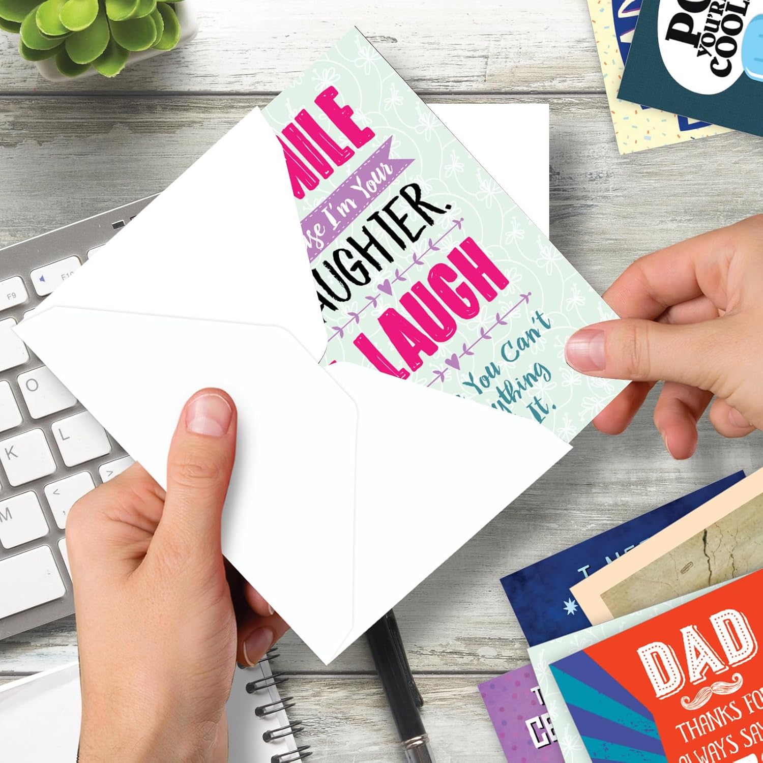 NobleWorks 20 Assorted Box Set Hilarious Father's Day Greeting Cards w/ 5x7 Envelopes For Men, Him (10x2 Designs) Dad Laughs AC10901FDG-B2x10