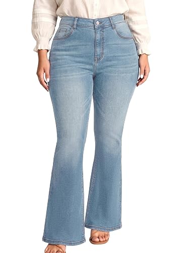 Eytino Womens Plus Size Bell Bottoms Flare Jeans