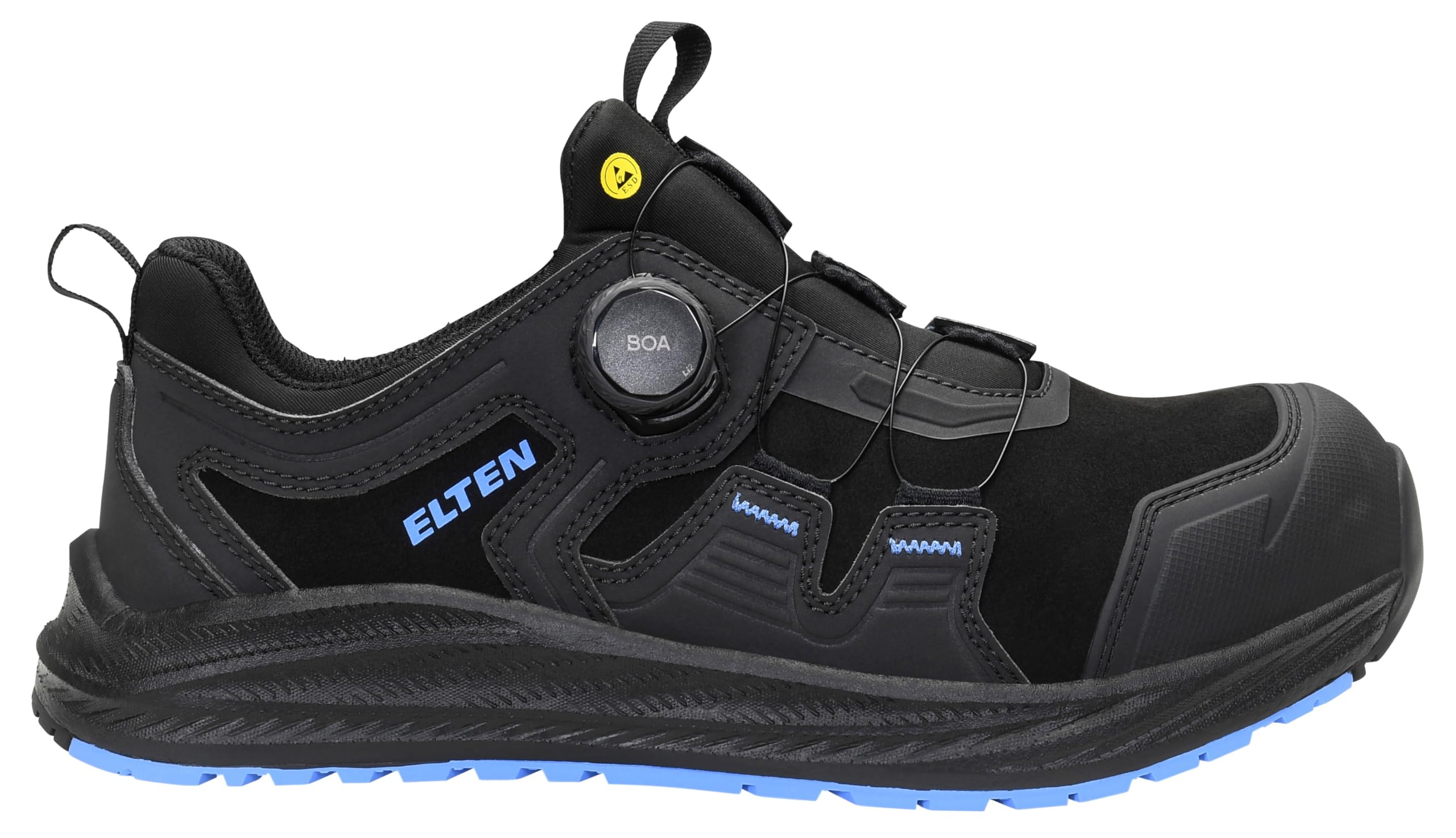 ELTEN Sicherheitsschuhe Ivar XXNF BOA Black-Blue Low ESD S3S für Damen & Herren, Carbonkappe, leicht, atmungsaktiv