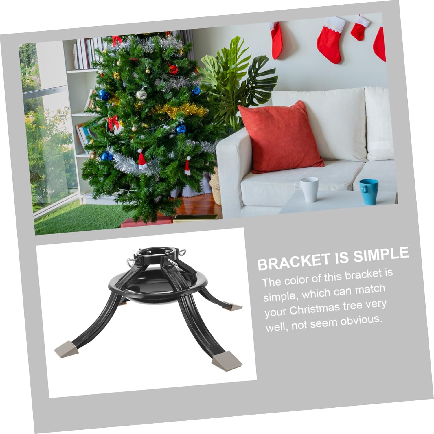 PRETYZOOM Heavy Duty Christmas Tree Base Stand Metal Xmas Tree Holder Sturdy Support Detachable Legs for Easy Storage for Holiday Decor and Parties