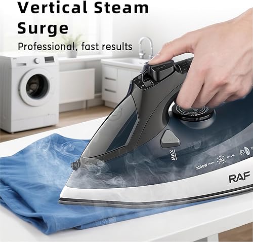 Miniatura 8 de Plancha de vapor, sin placa inferior pegajosa, vapor potente, 1000 vatios, tanque de agua antifugas, recordatorios de precisión adecuados para la