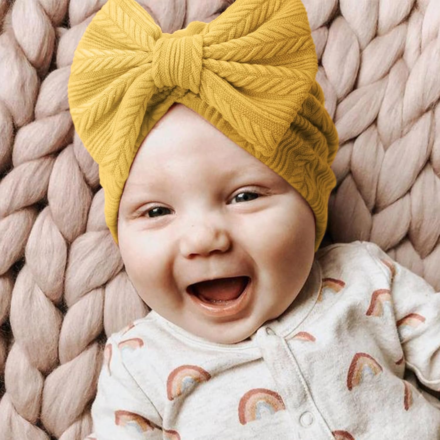 Newborn Baby Girl Hats with Bow Toddler Infant Beanie Cap Newborn Hospital Hats for Baby Girl Kid 0-12 Months - Image 6
