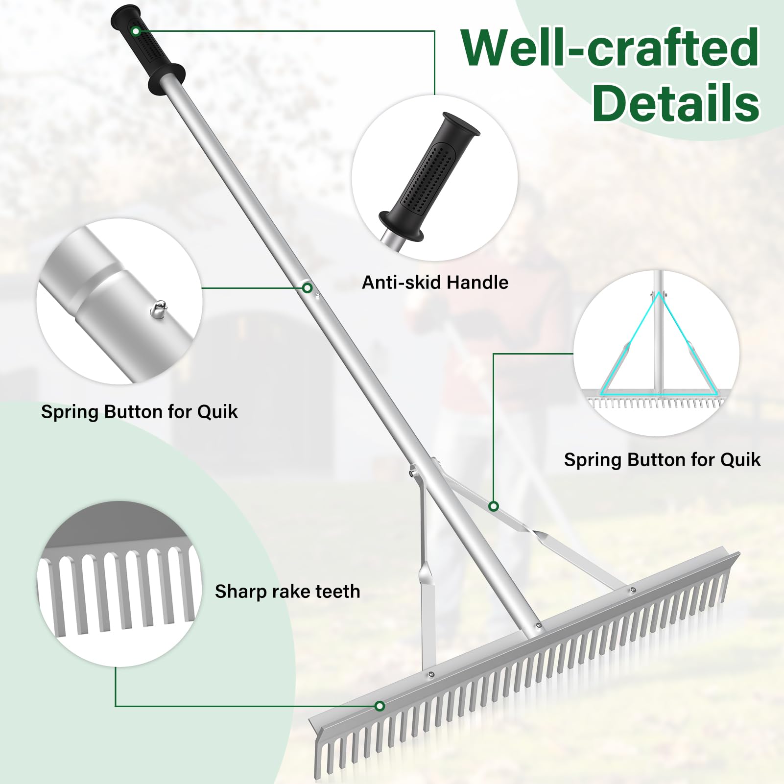 Snapklik.com : Aluminum Landscape Rake,Landscape Rake 24