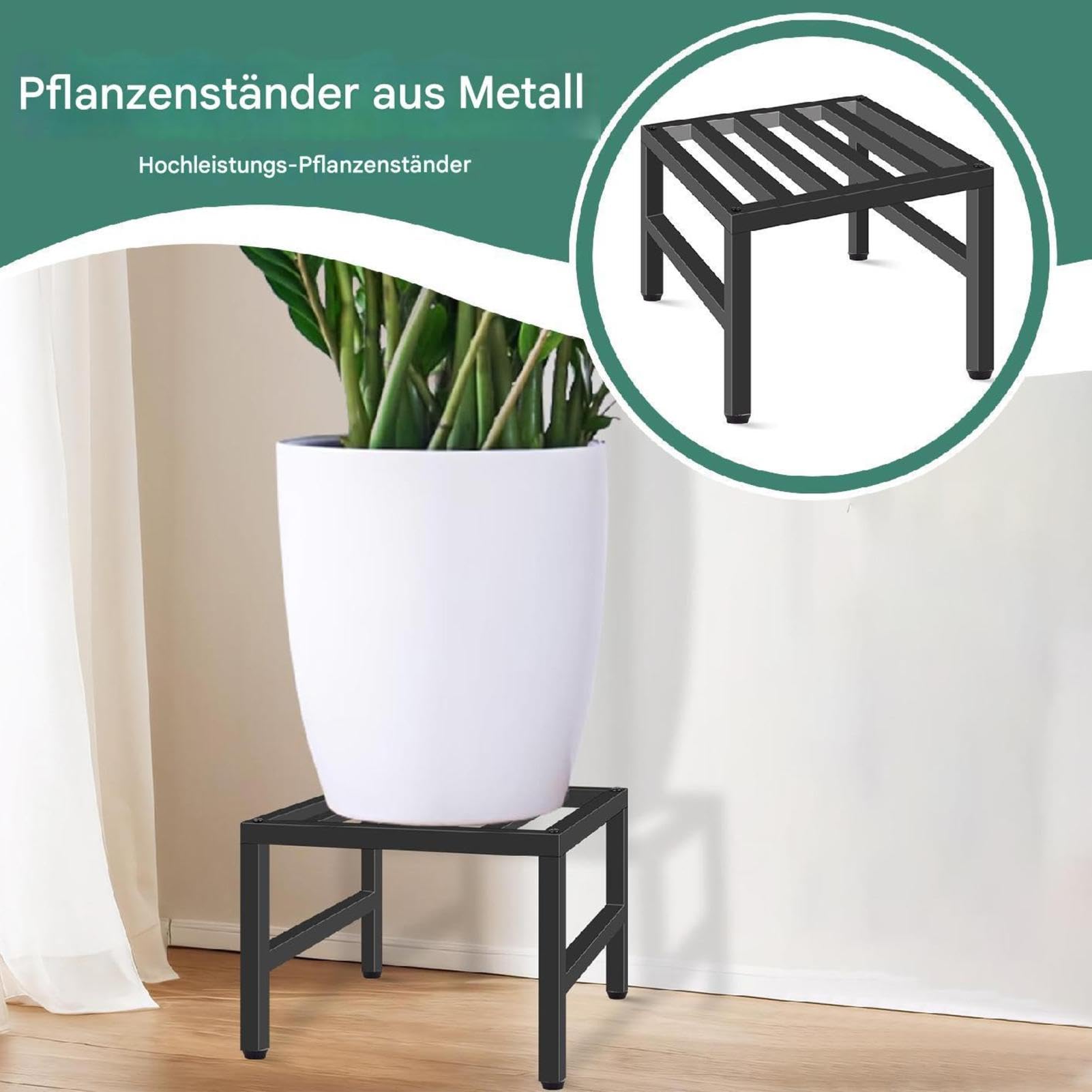 Generisch Scaffale per piante da interno, resistente, in metallo, stabile, con cuscinetti antiscivolo | Portavaso per interni, esterni, casa, giardino, terrazza, cortile, soggiorno, balcone