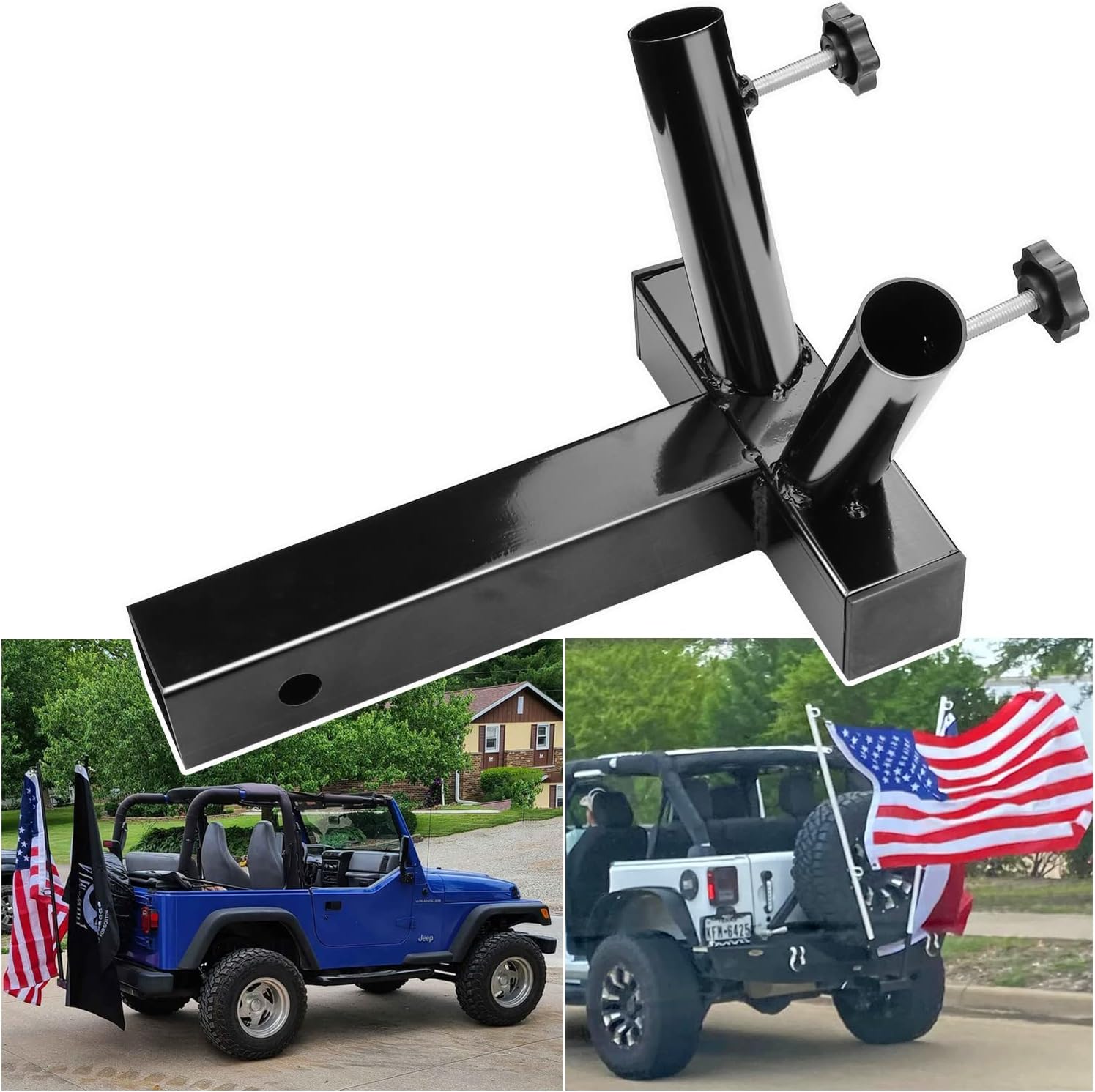 (2024 Newest) US Flag Hitch Mount Flagpole Holder Flagpole Hitch Flag Pole Universal