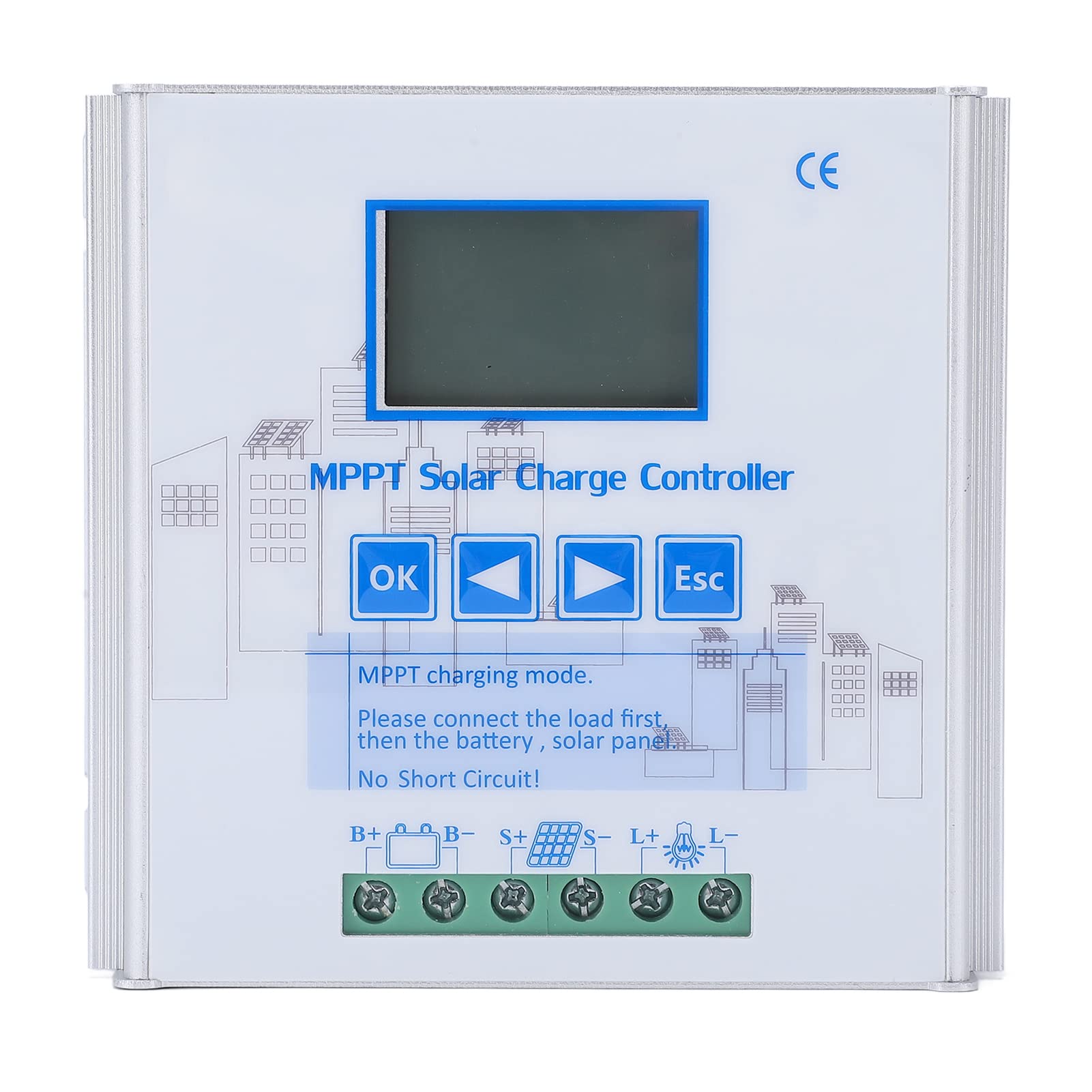 MPPT solarny regulator ładowania 10 A, 24 V, 48 V, wysokowydajny regulator solarny MPPT ze stabilizacją napięcia do baterii litowej, maks. wejście PV 130 V, do kampera, kempingu poza siecią