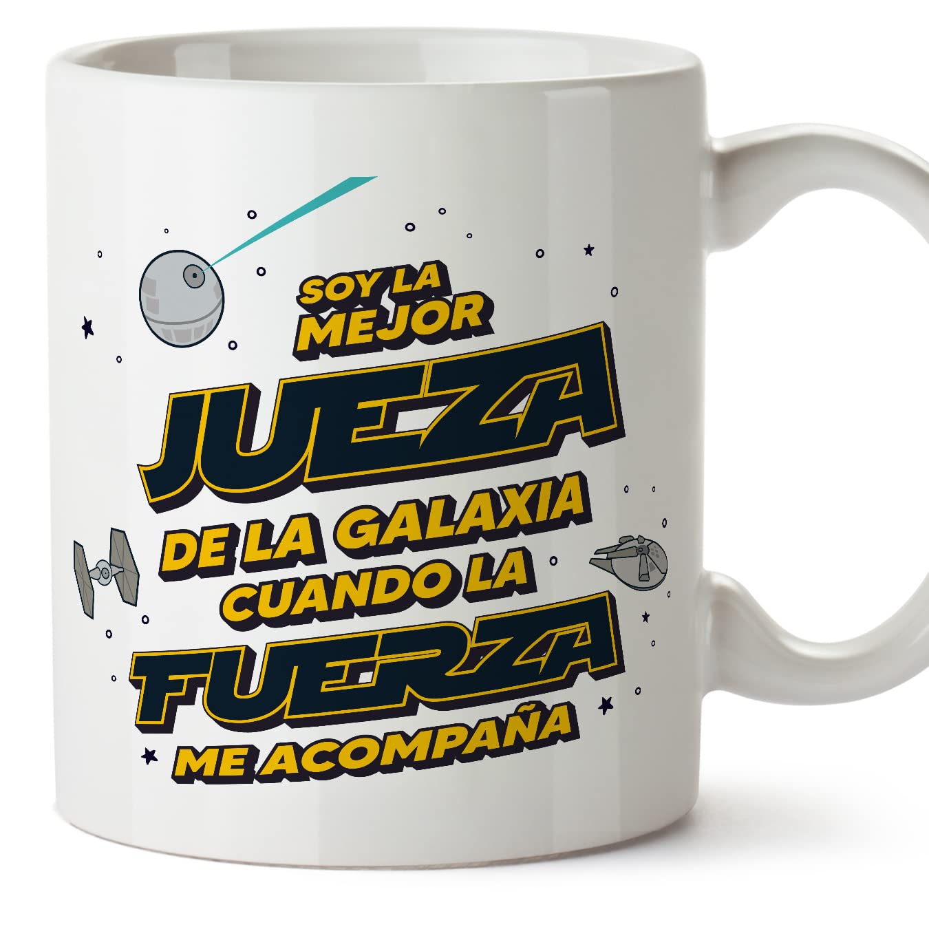 MUGFFINS Tazas para JEFE hombre - En Español - Mejor de la Galaxia Cuando Fuerza me Acompaña - 11 oz / 330 ml - Regalo original y divertido — view 170