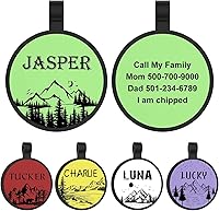 Vista 11 de YEHANTI Etiquetas de silicona grabadas para mascotas, silenciosas y ligeras, impermeables, personalizadas, con hermosos iconos, redondas