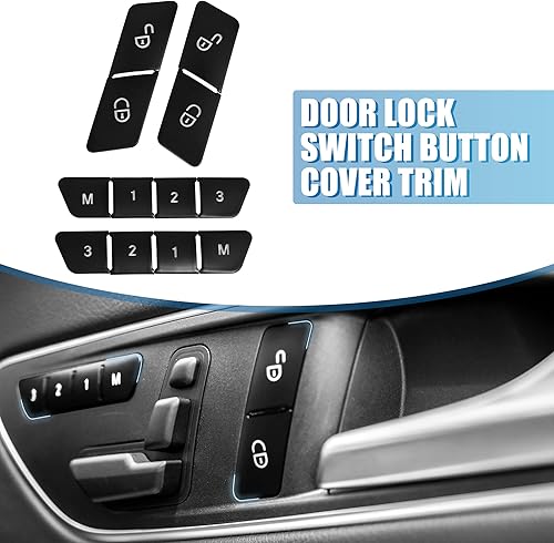 Miniatura 2 de Adhesivo de bloqueo de puerta con memoria para asiento de automóvil, botón de desbloqueo, ajuste de botón de interruptor para Benz a clase 13-17,