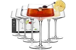 Martini Glasses Set of 6, Coupe Glasses Hand-Blown Premium Crystal Cocktail Glass...