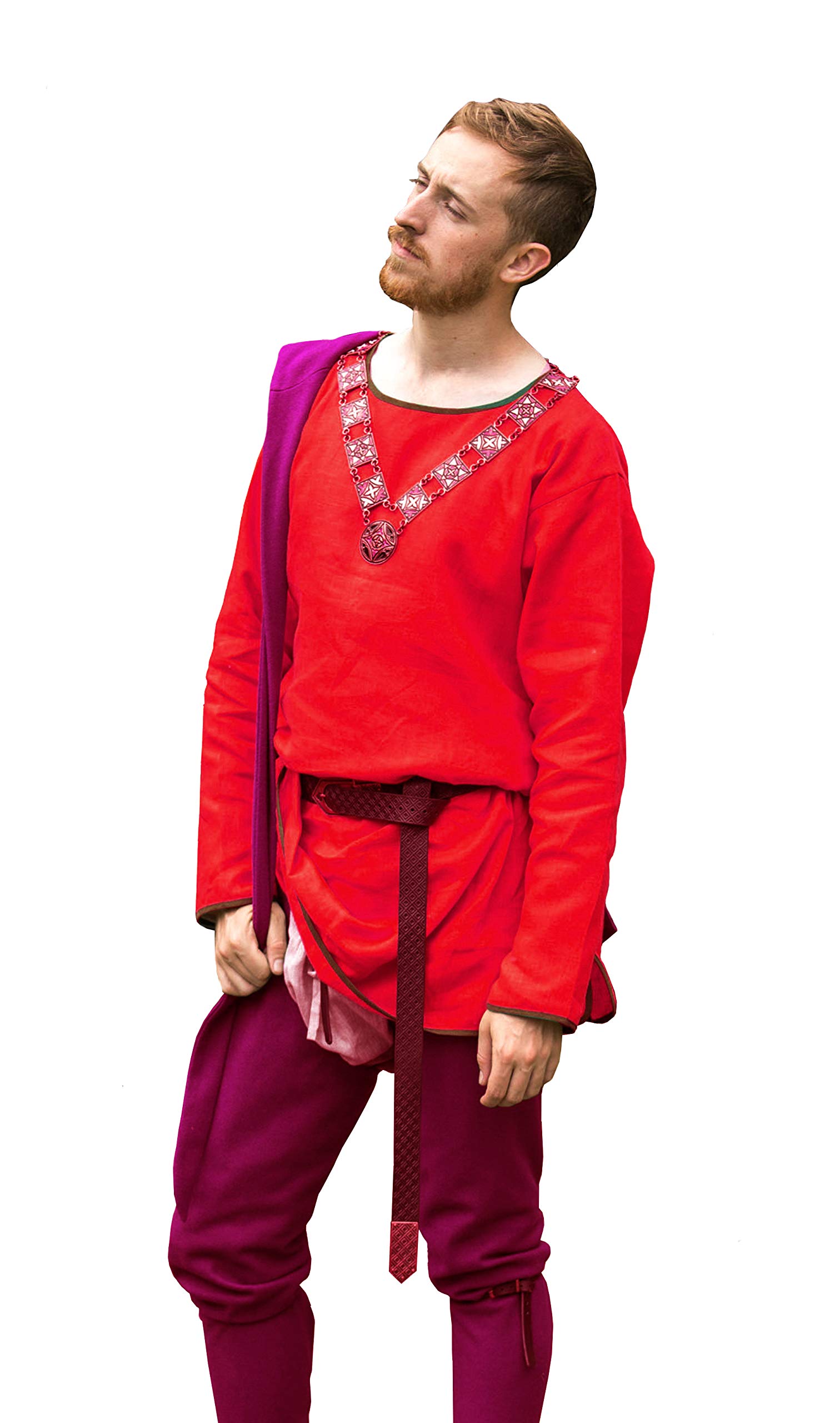 Medieval Men's Viking Full Sleeves Cotton Tunic (Size = XXS-7XL, 15 Colours, VK-03)